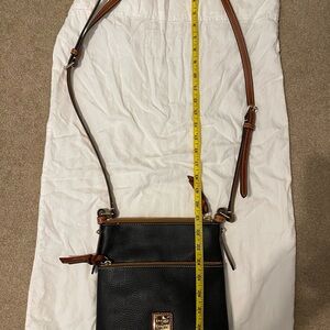 Dooney & Bourke Black and Brown Crossbody Bag pebbled leather-new